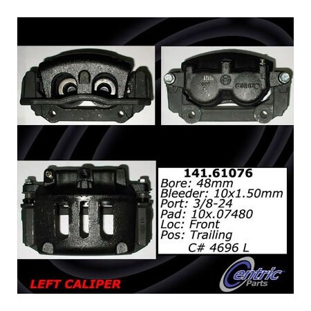 Centric Semi-Loaded Brake Caliper with New Phenolic Pistons, Parts 141.61076